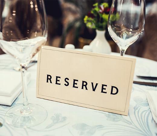 reserved table at Dokis